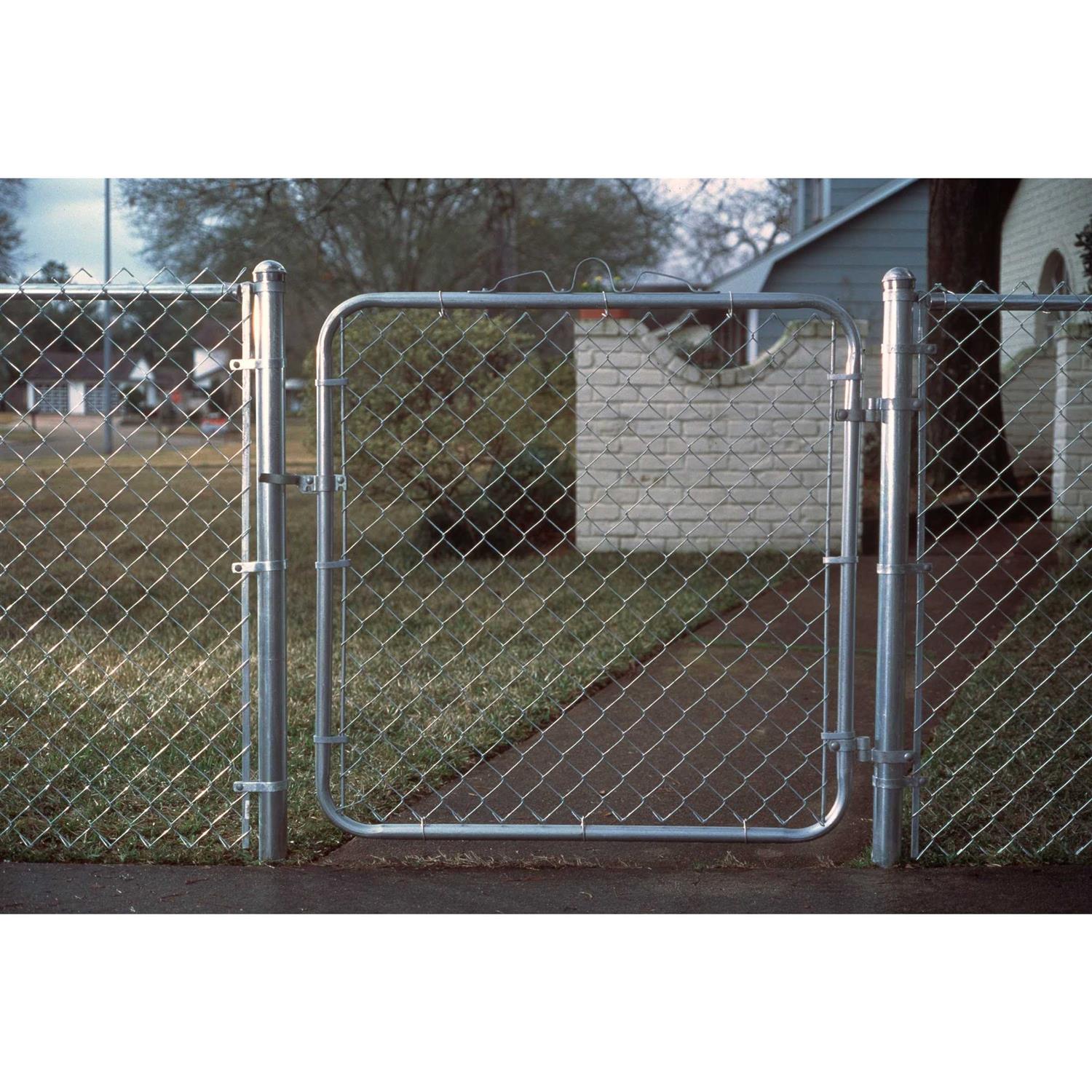 4-ft H x 4-ft W Galvanized Steel Walk-thru Chain Link Fence Gate with Mesh Size 2.375-in - Cheap Fitting