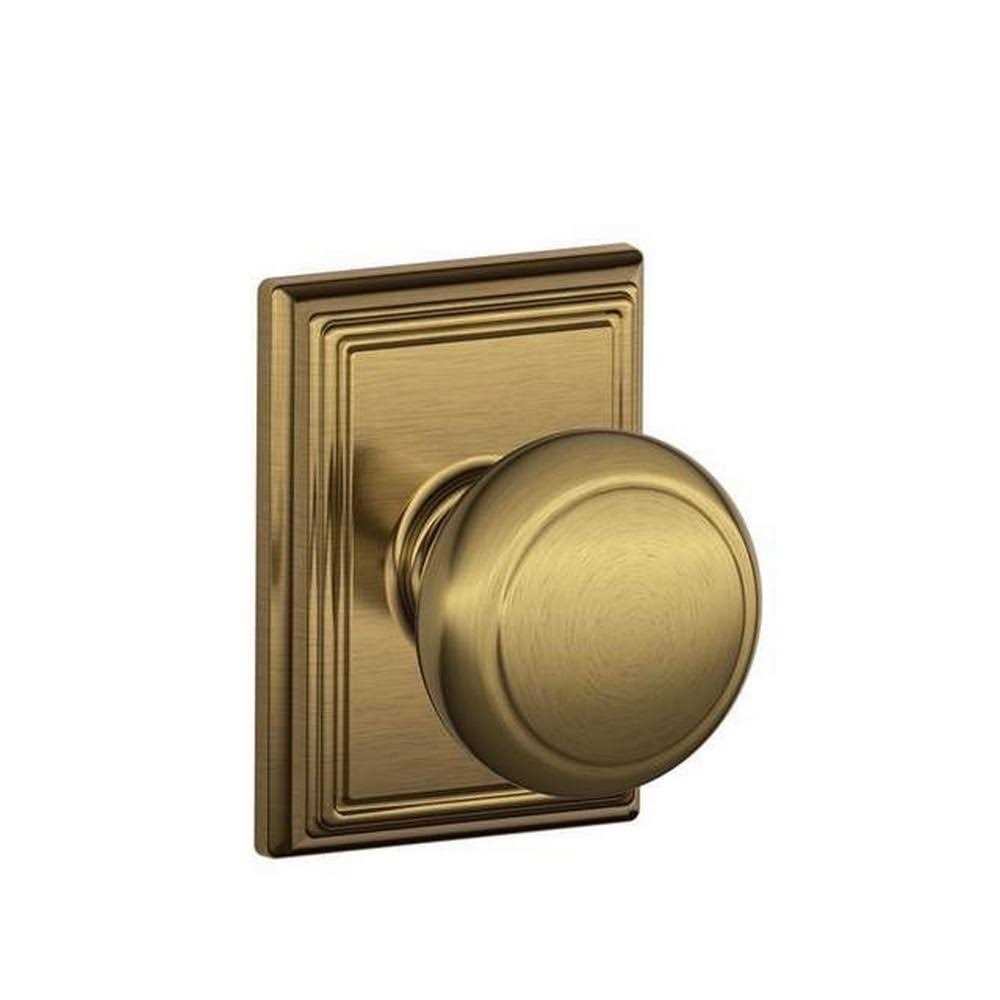 Schlage Antique Brass Passage Knob Lockset, Andover/Addison F10 AND 609 ADD - Cheap Fitting