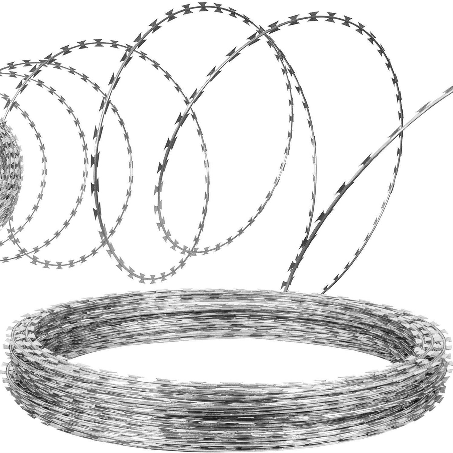 VEVOR Razor Wires 246ft Razor Barbed Wire 5 Coils Per Roll Razor Wire Fencing Razor Fence - Cheap Fitting