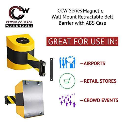 Crowd Control Warehouse CCW Series WMB-220 Wall Mount Retractable Belt Barrier - Cheap Fitting