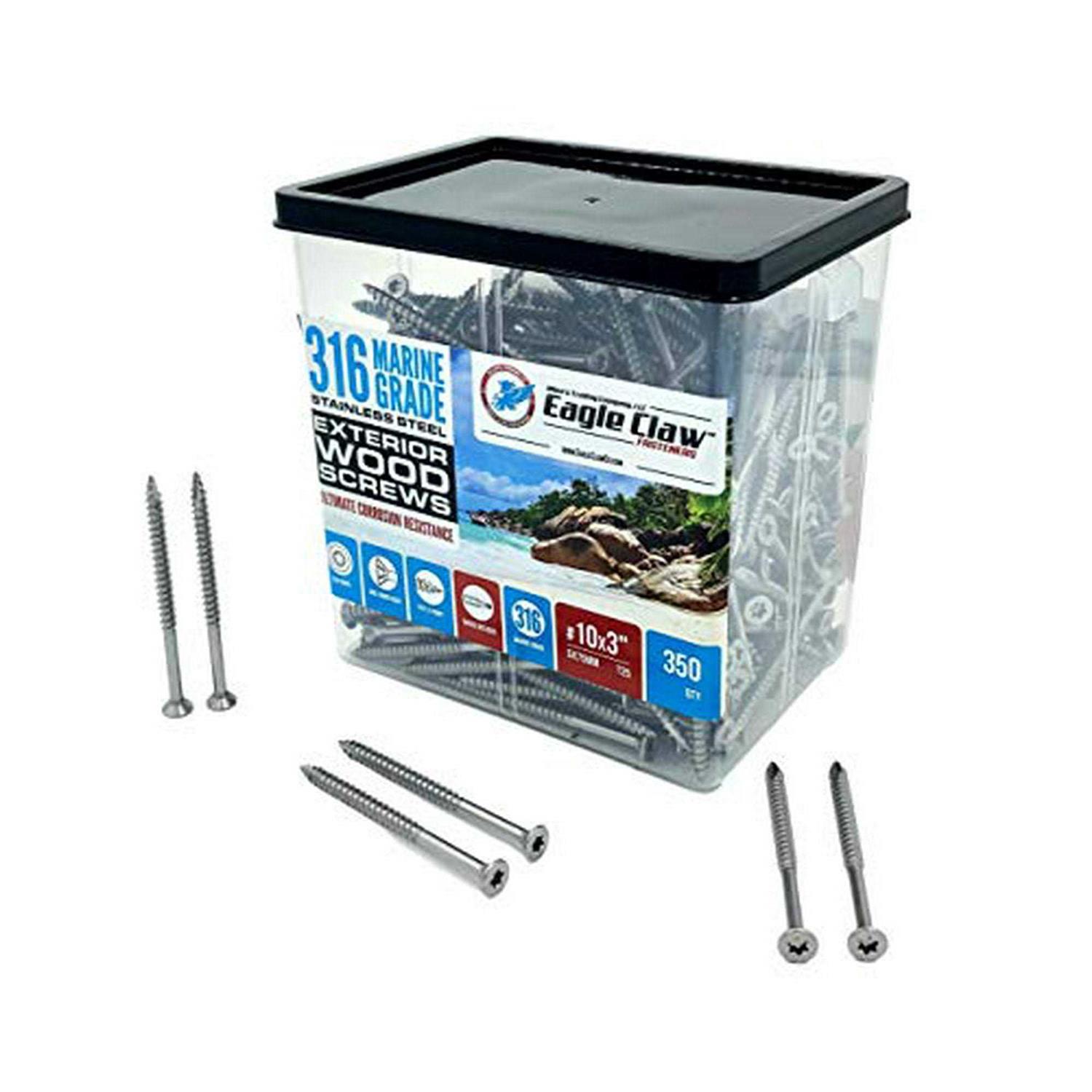 Allen’s Trading Co. Eagle Claw Fasteners #10 x 316 Marine Grade Stainless Steel Wood Screws - Cheap Fitting