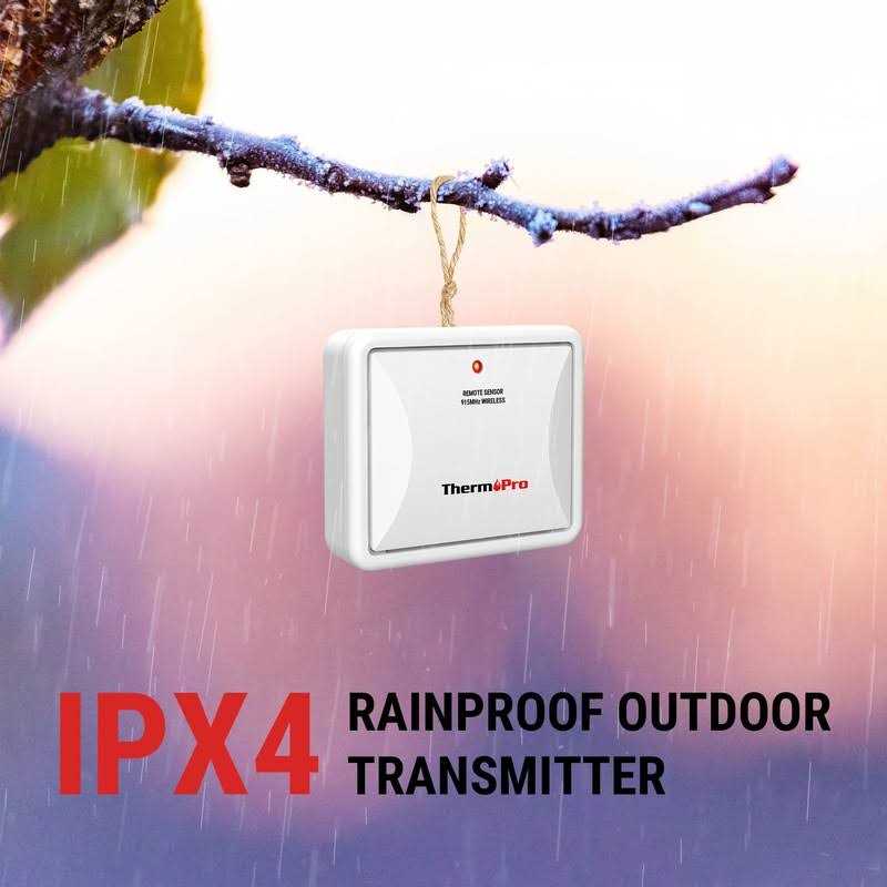 ThermoPro TX-2B 915MHz Additional Humidity Sensor Fitting Outdoor Waterproof Transmitter for Indoor Outdoor Thermometer Wireless Outside Thermometer - Cheap Fitting