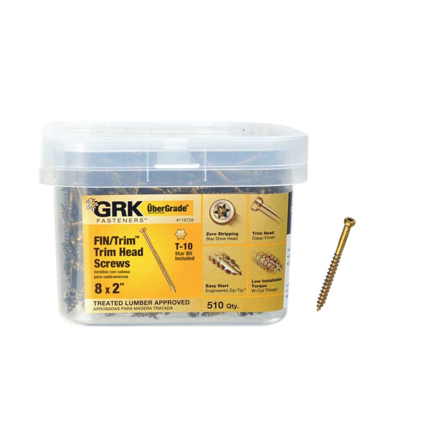 GRK Finishing Trim Head Screws 116728 - Cheap Fitting