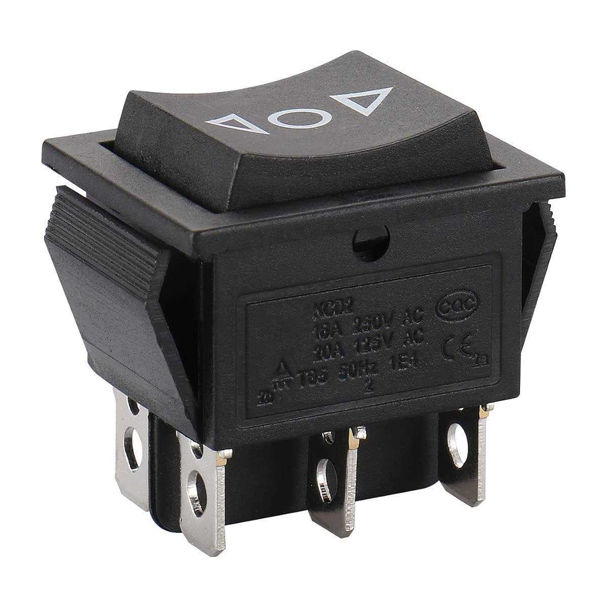 Baomain Momentary 6 Pin DPDT Button Rocker Switch/Off/ AC 250V/10A 125V/15A - Cheap Fitting