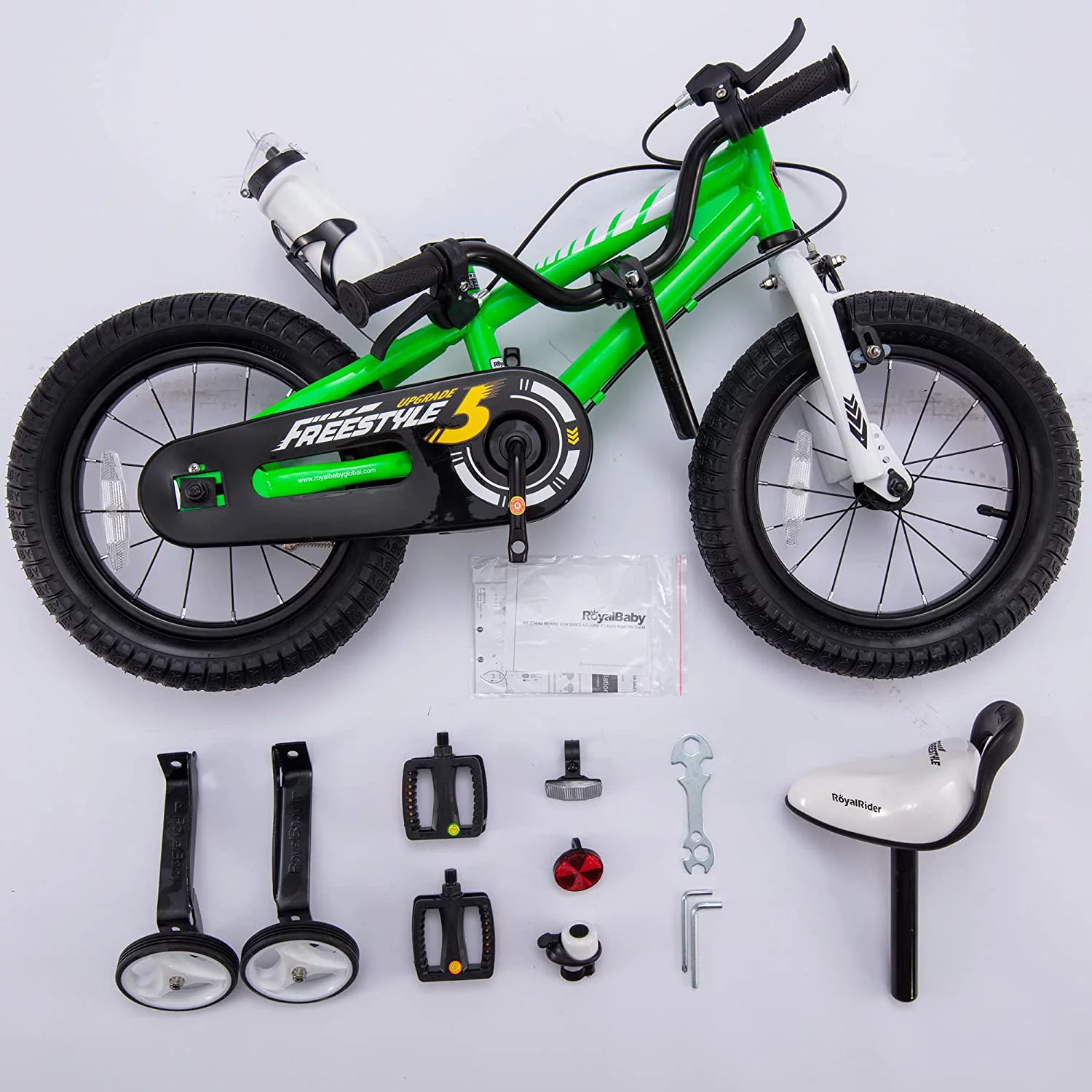 Royalbaby Freestyle 14 In Blue Kids Bike Boys and Girls Bike Two hands brakes - Cheap Fitting