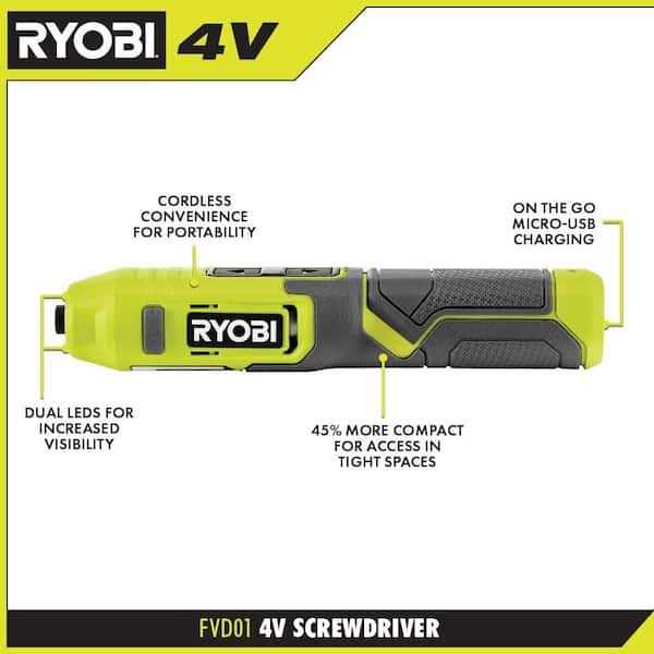 RYOBI 4V Cordless 1/4 in. Screwdriver - Cheap Fitting