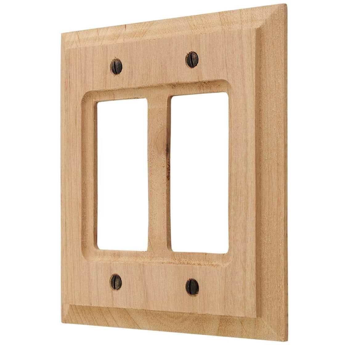 Amerelle Baker Unfinished Alder Wood 2 Rocker Wallplate 180RR - Cheap Fitting