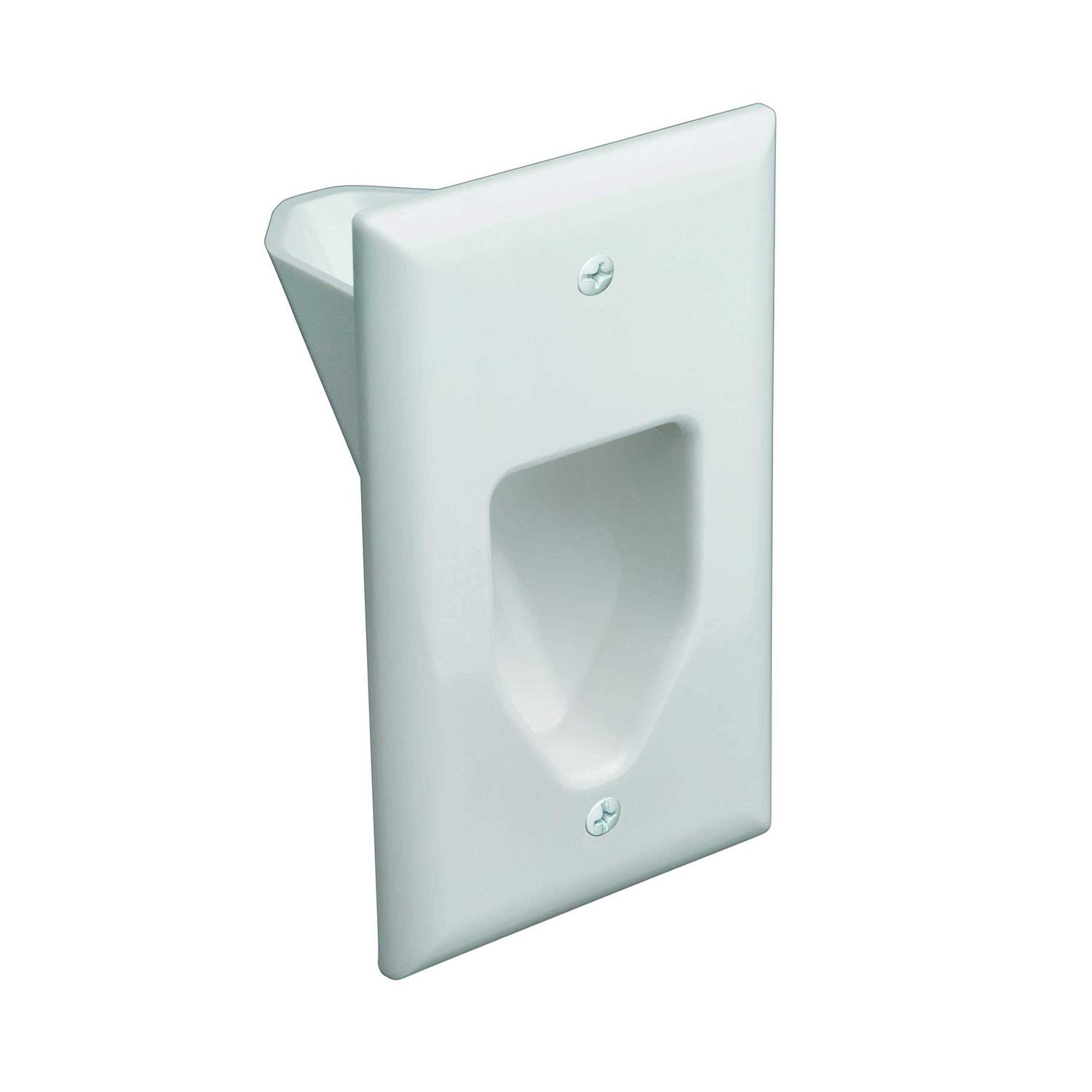 Datacomm 1-Gang Recessed Low Voltage Cable Plate - Cheap Fitting