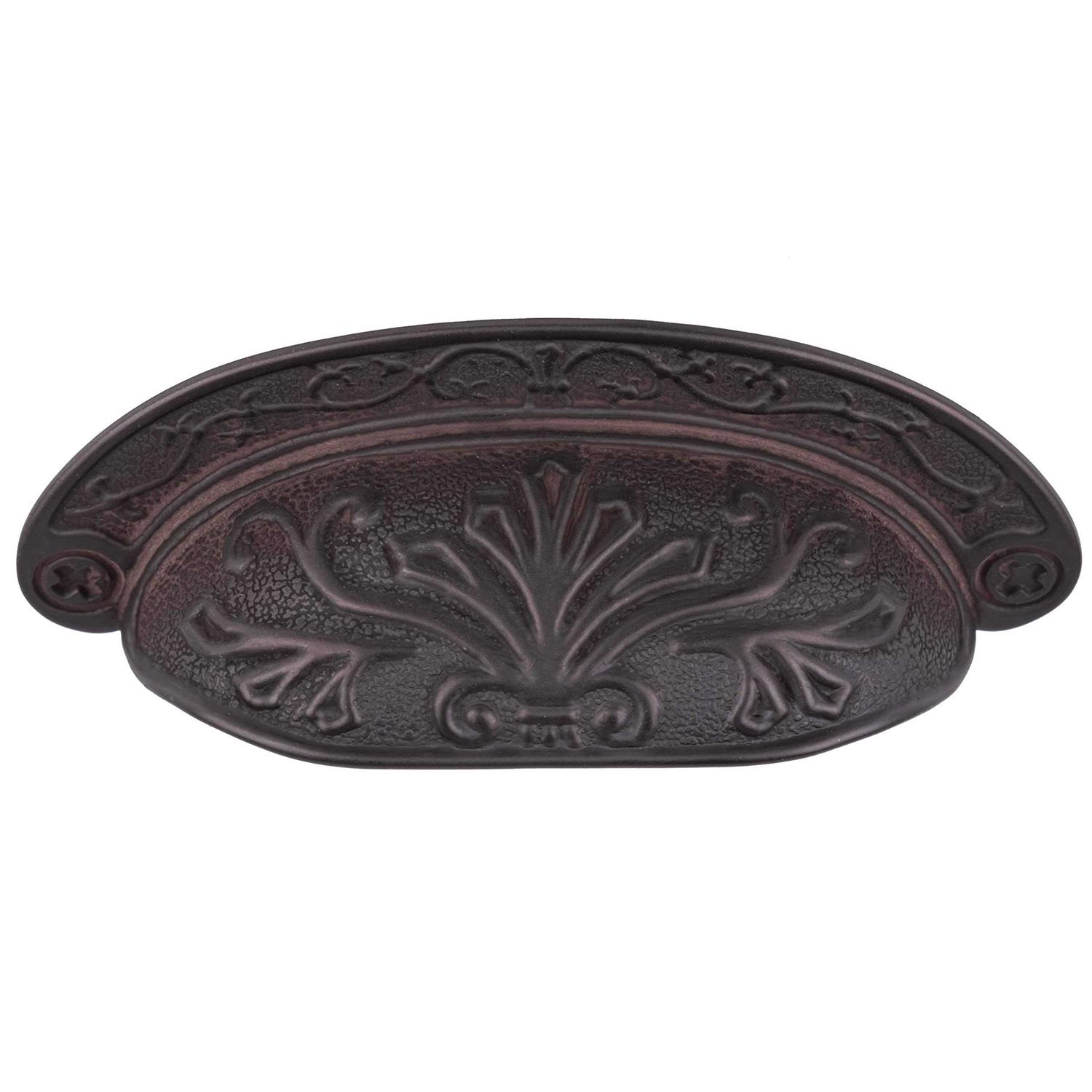 UNIQANTIQ HARDWARE SUPPLY Baroque Scroll work Oil Rubbed Bronze drawer Bin Pull Centers 2 1/2 - Cheap Fitting