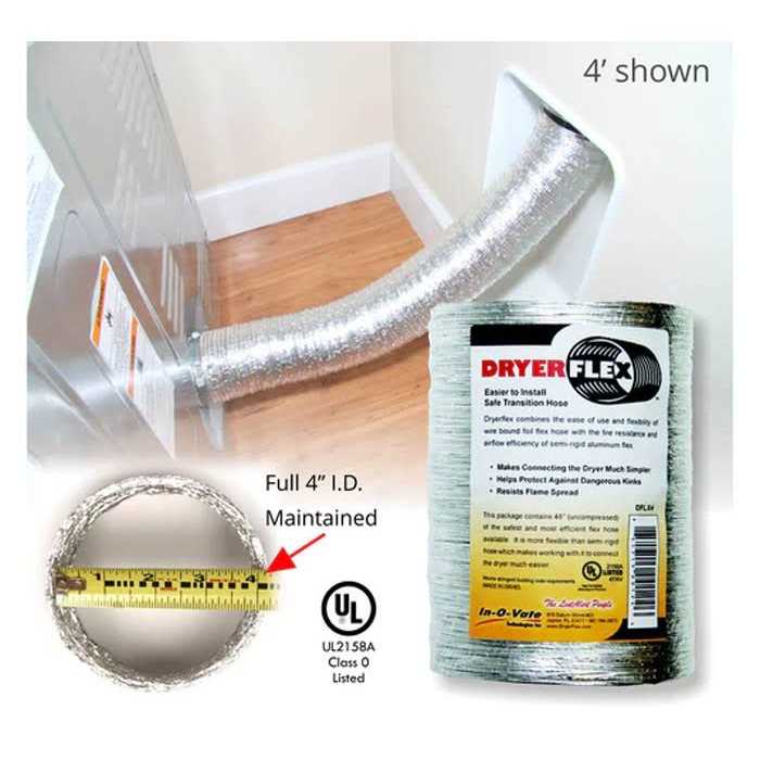 DryerFlex Transition Hose – 4 Feet DFLX4 - Cheap Fitting