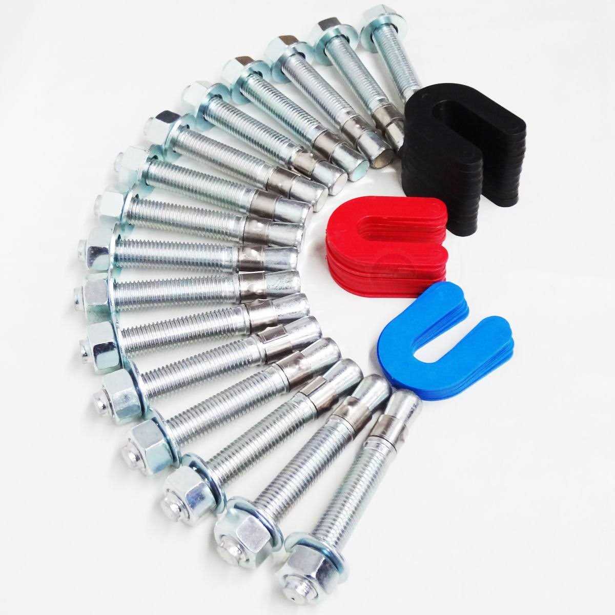 Lucky Challenger Lift Installation Install Kit 16 Wedge Anchor Bolts & 30 Pack Shims - Cheap Fitting