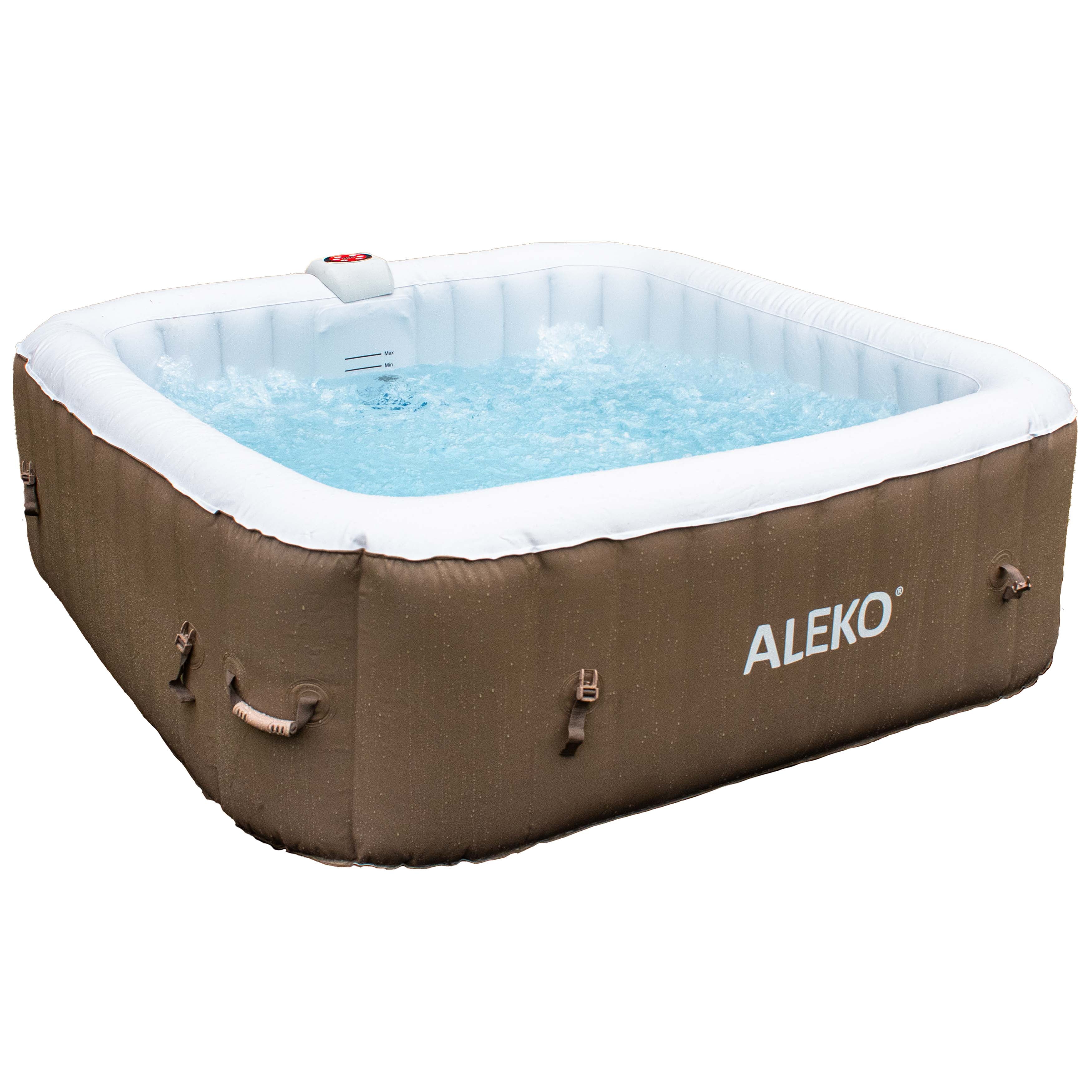 ALEKO 6 Person 100-130 Jet Outdoor Inflatable Hot Tub Spa with Cover - Cheap Fitting
