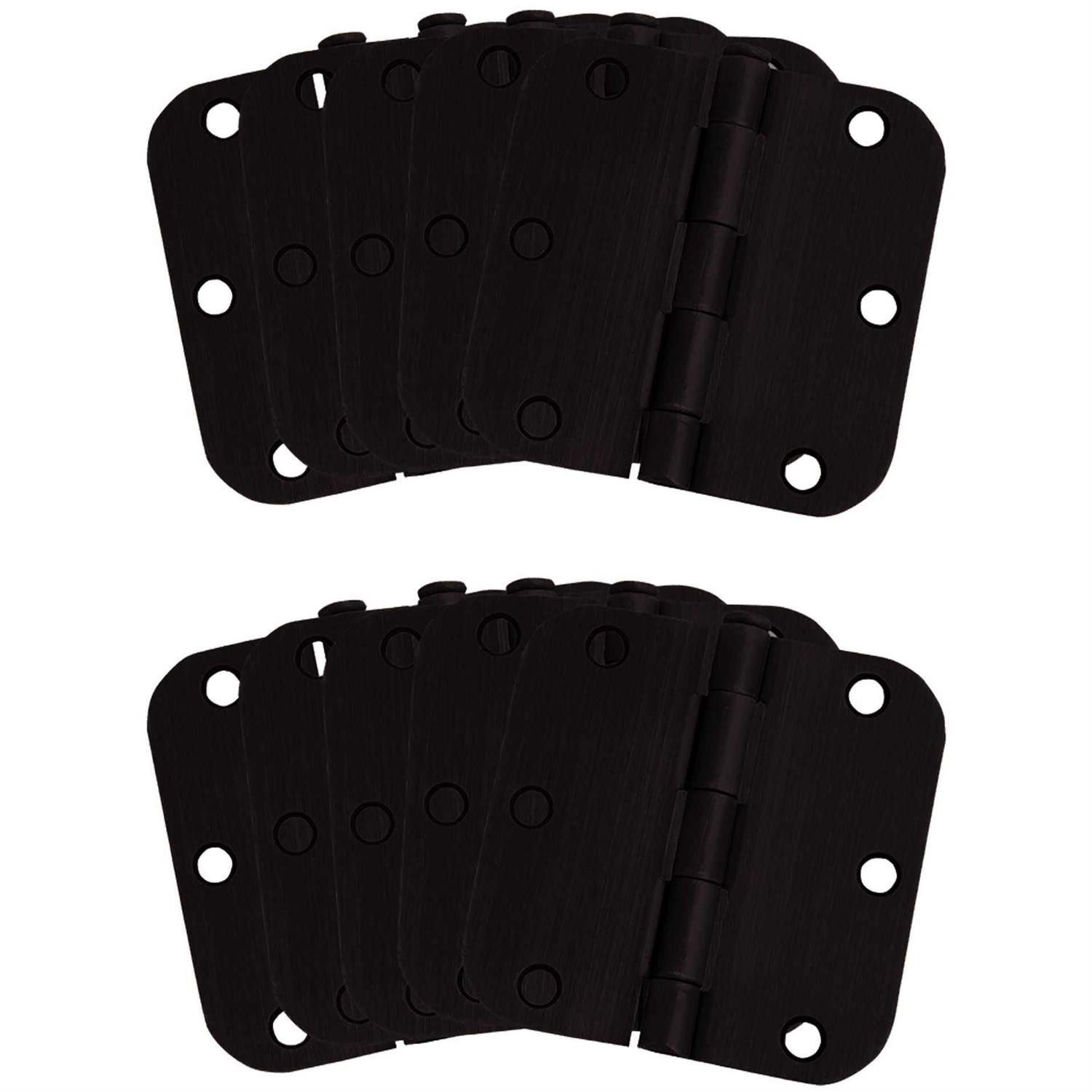 Design House 3-1/2 in. x 5/8 in. Radius Oil Rubbed Bronze Door Hinge Value Pack 181446 - Cheap Fitting