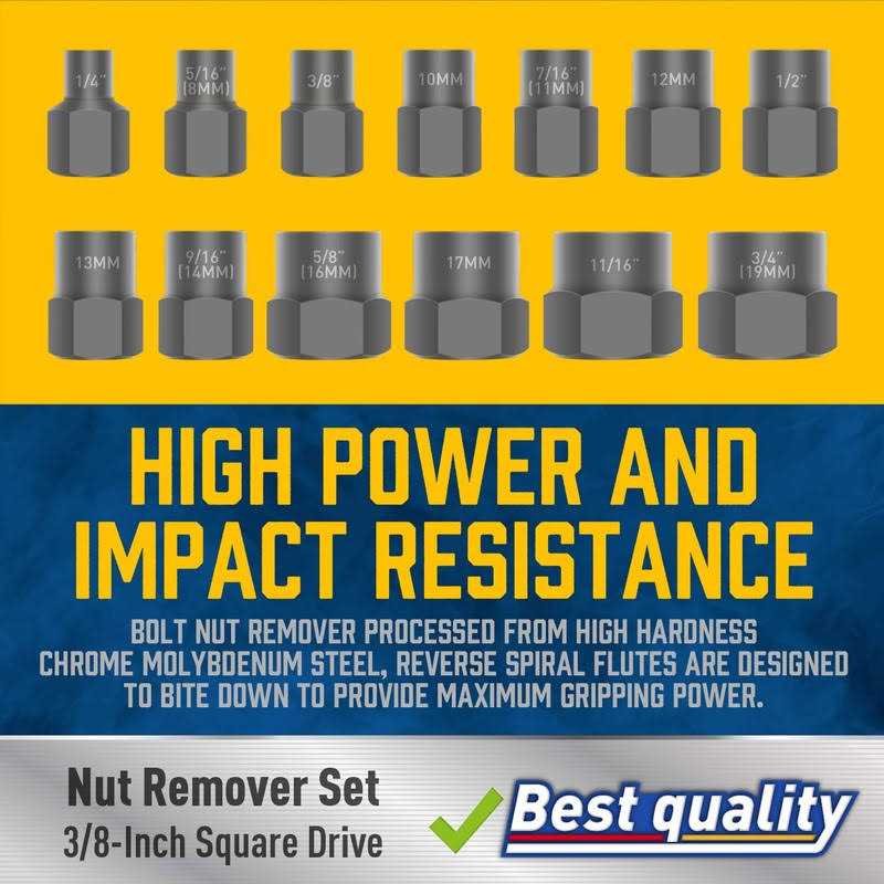 Amartisan Impact Bolt Extractor Tool 13PC Bolt Nut Removal Extractor Socket Tool Set - Cheap Fitting