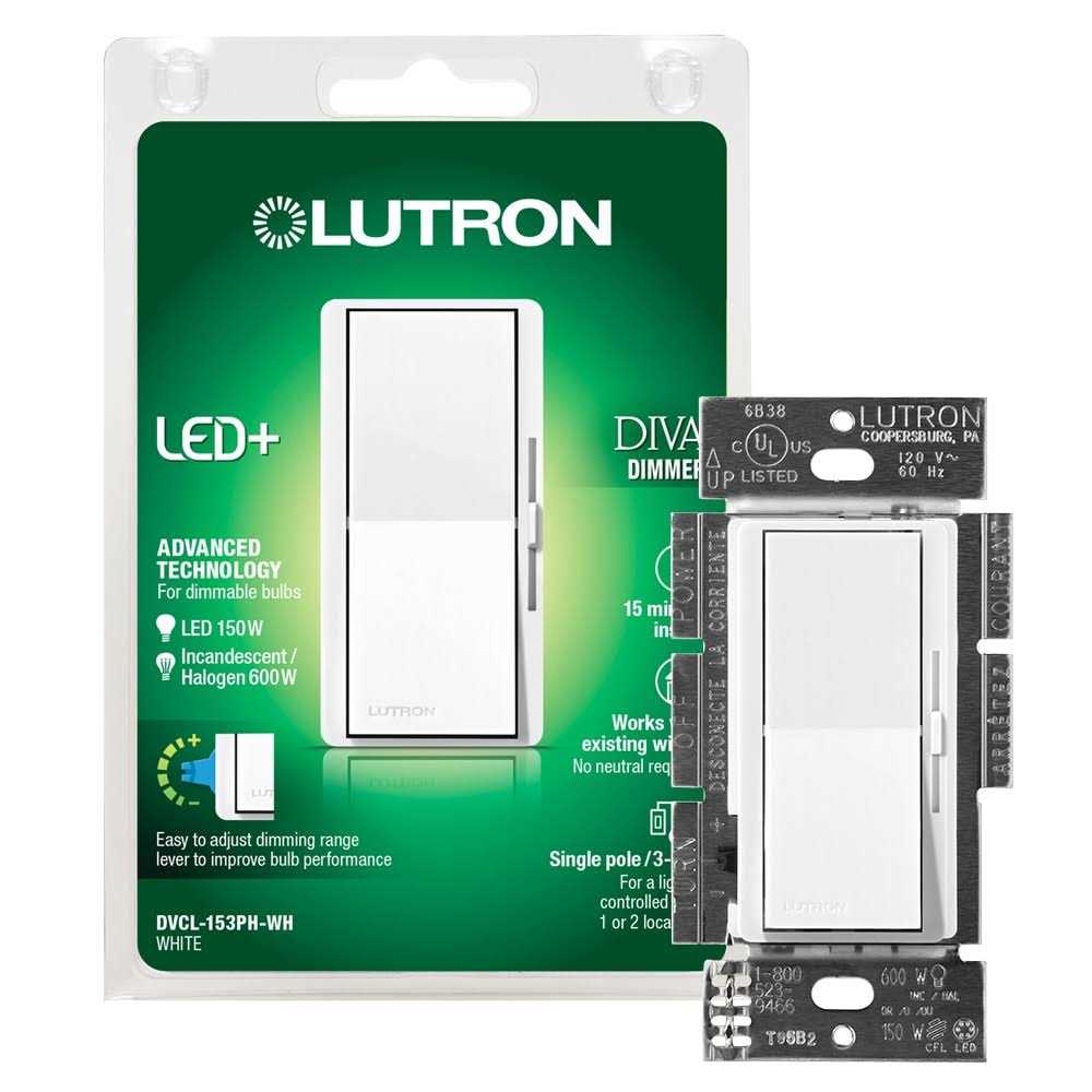 Lutron DVCL-153PH-WH Diva 150W LED 3 Way Dimmer - Cheap Fitting