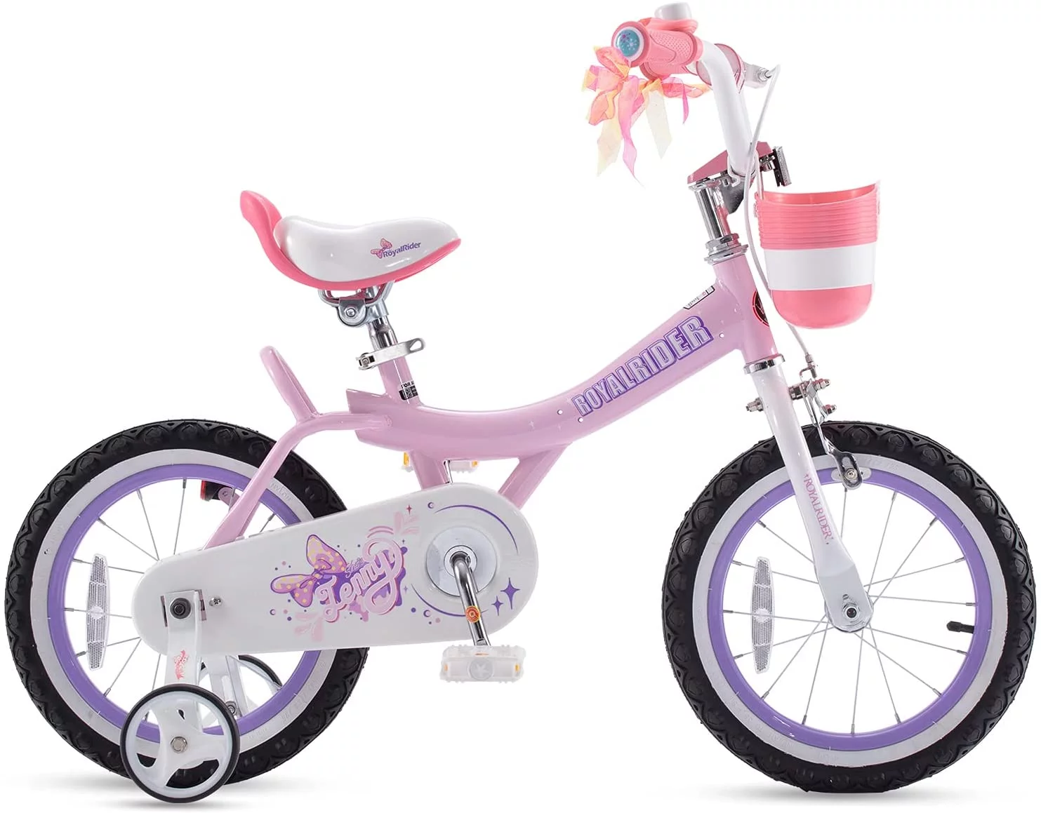 Royalbaby Jenny Girl's Kid's 14 In. Children's Beginner with Bicycle Training Wheels Basket , EL Pink - Cheap Fitting
