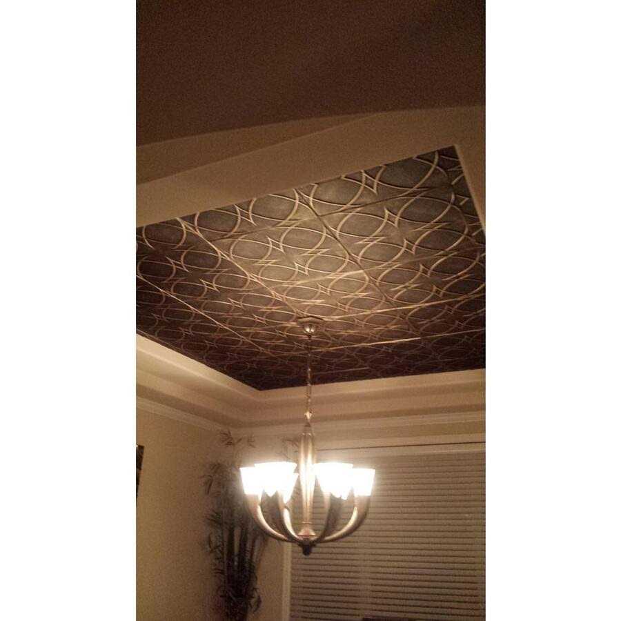 Circles and Stars 1.6 ft. x 1.6 ft. Polystyrene Glue-up Ceiling Tile A La Maison Ceilings - Cheap Fitting