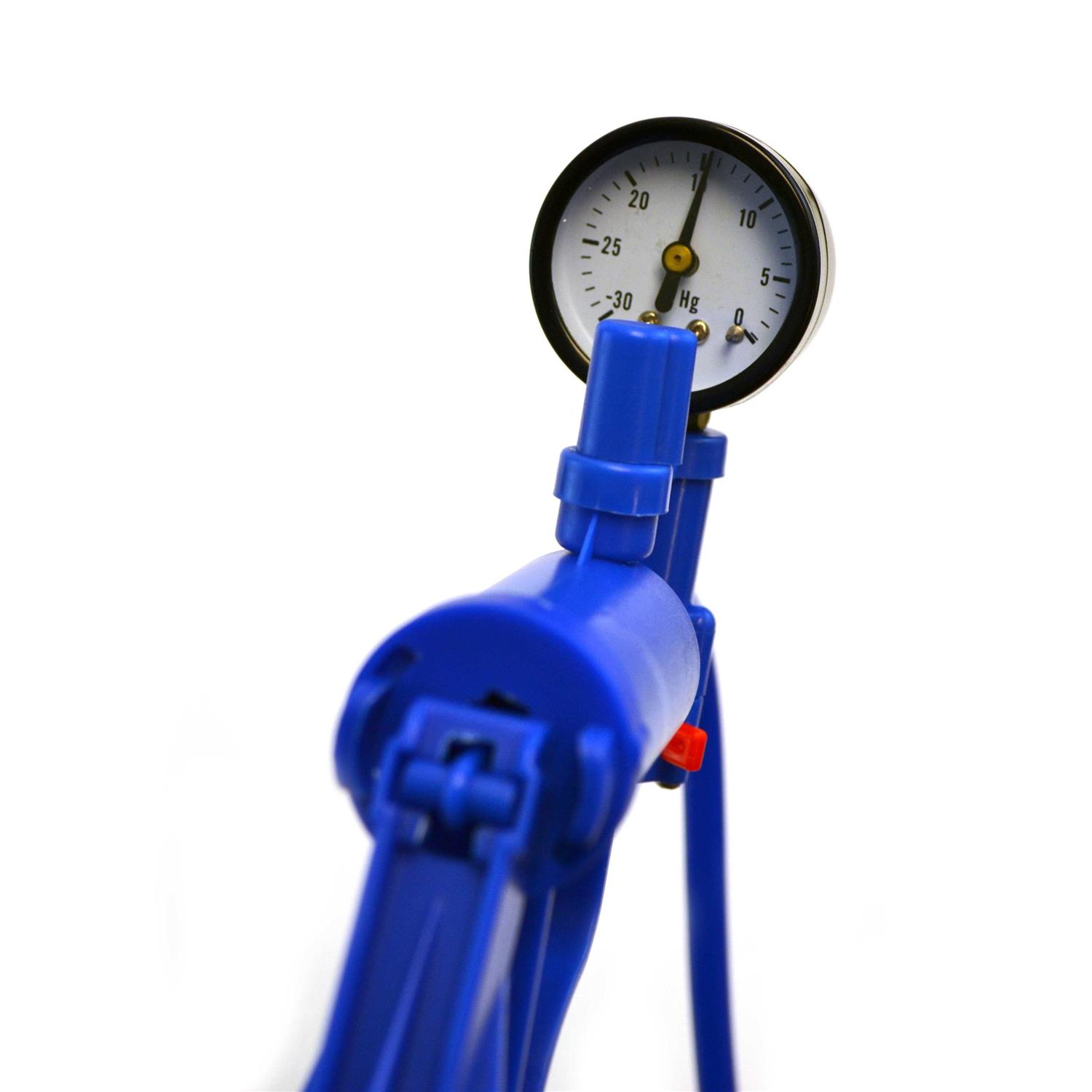 Eisco Labs Blue Handheld Vacuum Pump with Gauge and 19.5 Tube - Cheap Fitting