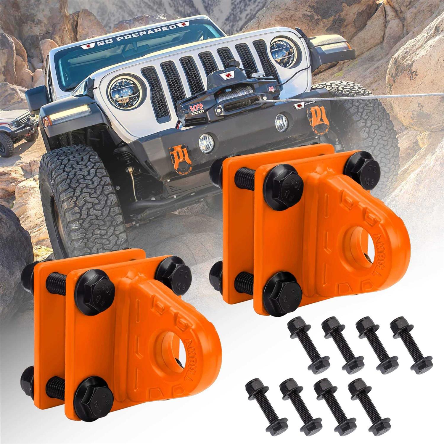 AMBULL 2 Pack D-Ring Shackles Mount with Backer Plate	AMBULL 2 Pack D-Ring Shackles Mount with Backer Plate - Cheap Fitting