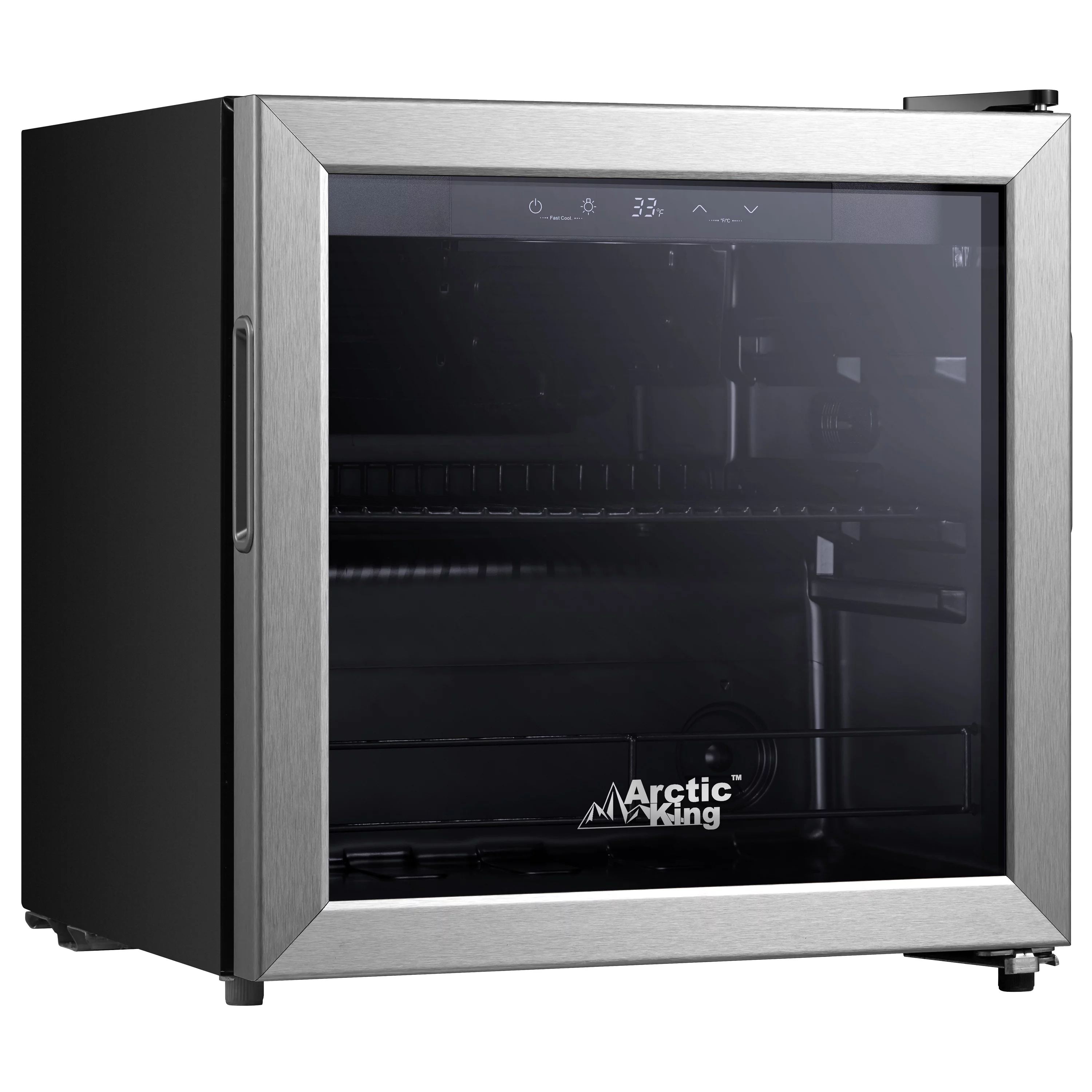 Arctic King 48-Can Beverage Fridge & Cooler with Electrical Control, Stainless Steel Look, ARV48B1AST - Cheap Fitting