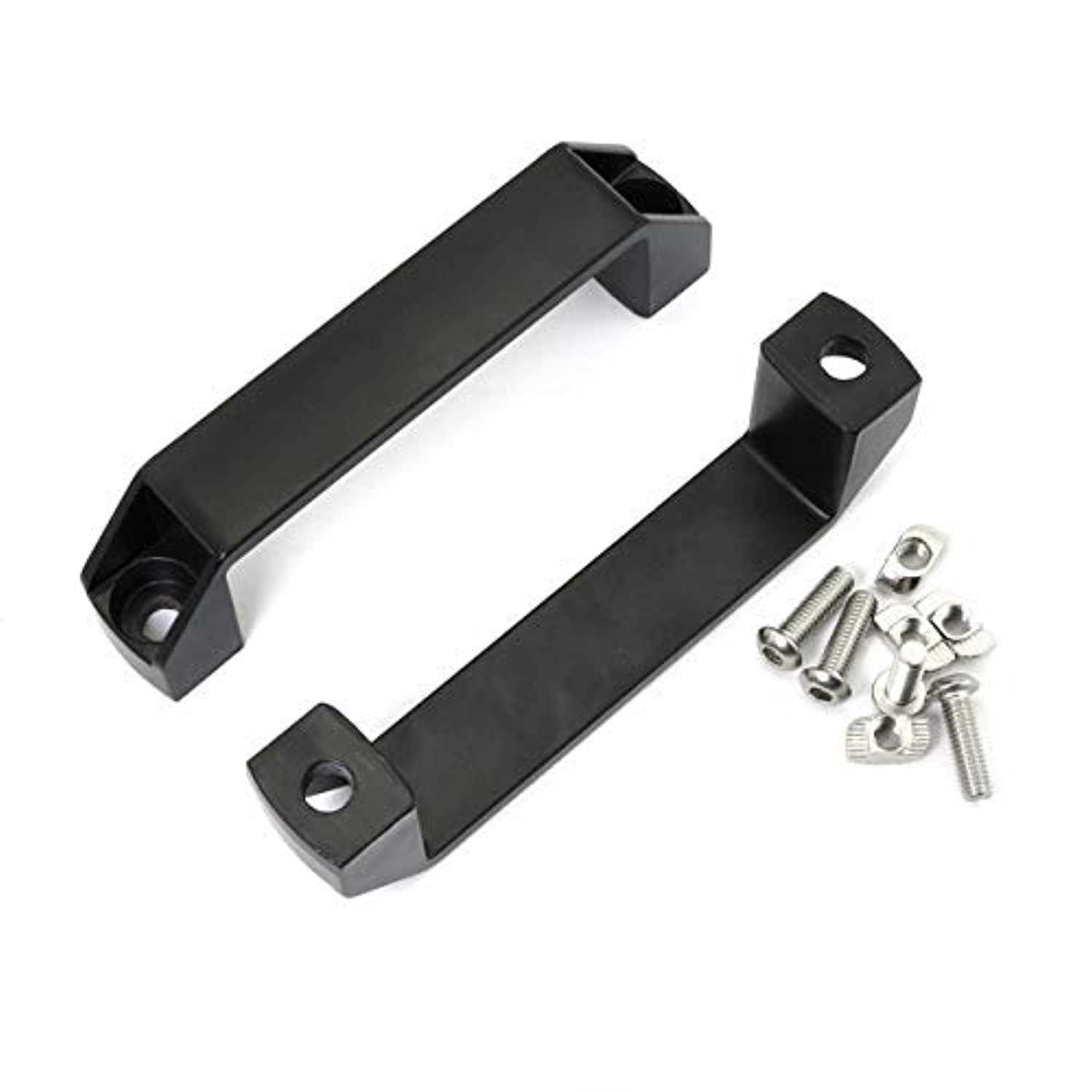 pzrt 2-pack black aluminium alloy handle rectangular industrial pull handle for 30 series aluminum extrusion profile accessor - Cheap Fitting