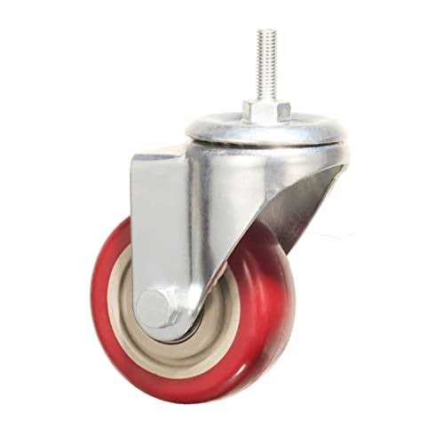 Heavy Duty Stem Caster Wheels Double Bearing Pu Castors No Noise Swive - Cheap Fitting