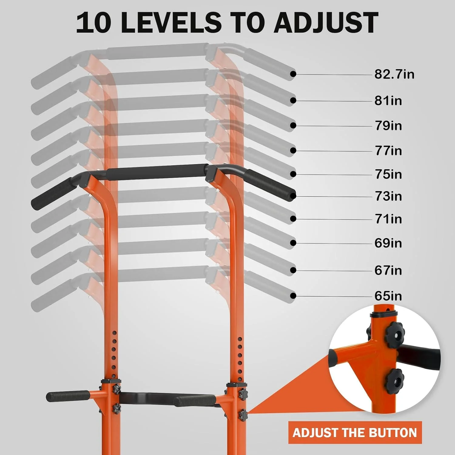 SOGES Height Adjustable Power Tower Dip Stands Pull up Bar Strength Training for Home Gym Black - Cheap Fitting