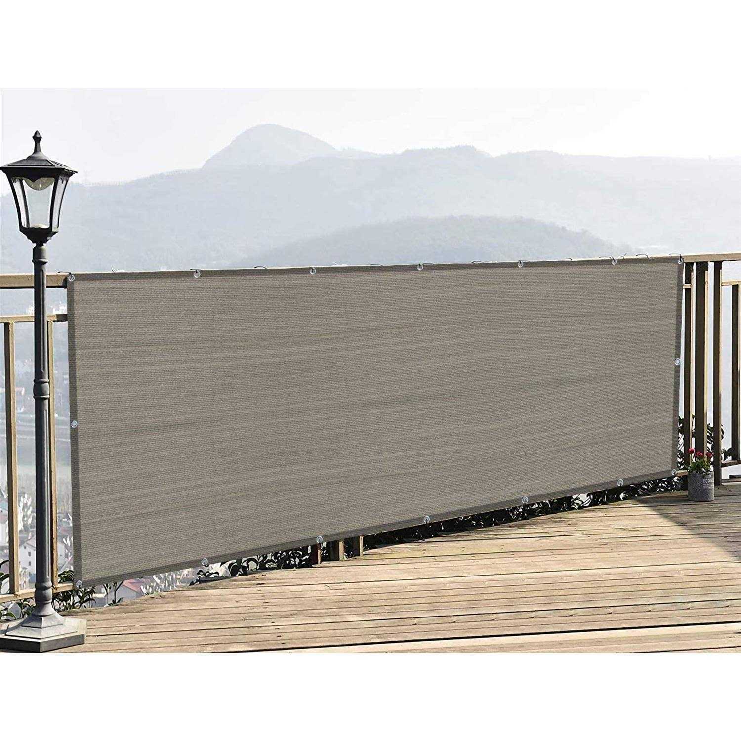 LOVE STORY 3′ x 10′ Charcoal Balcony Privacy Screen Fence Cover UV Protection Weather-Resistant 3 FT Height Shield for Deck - Cheap Fitting