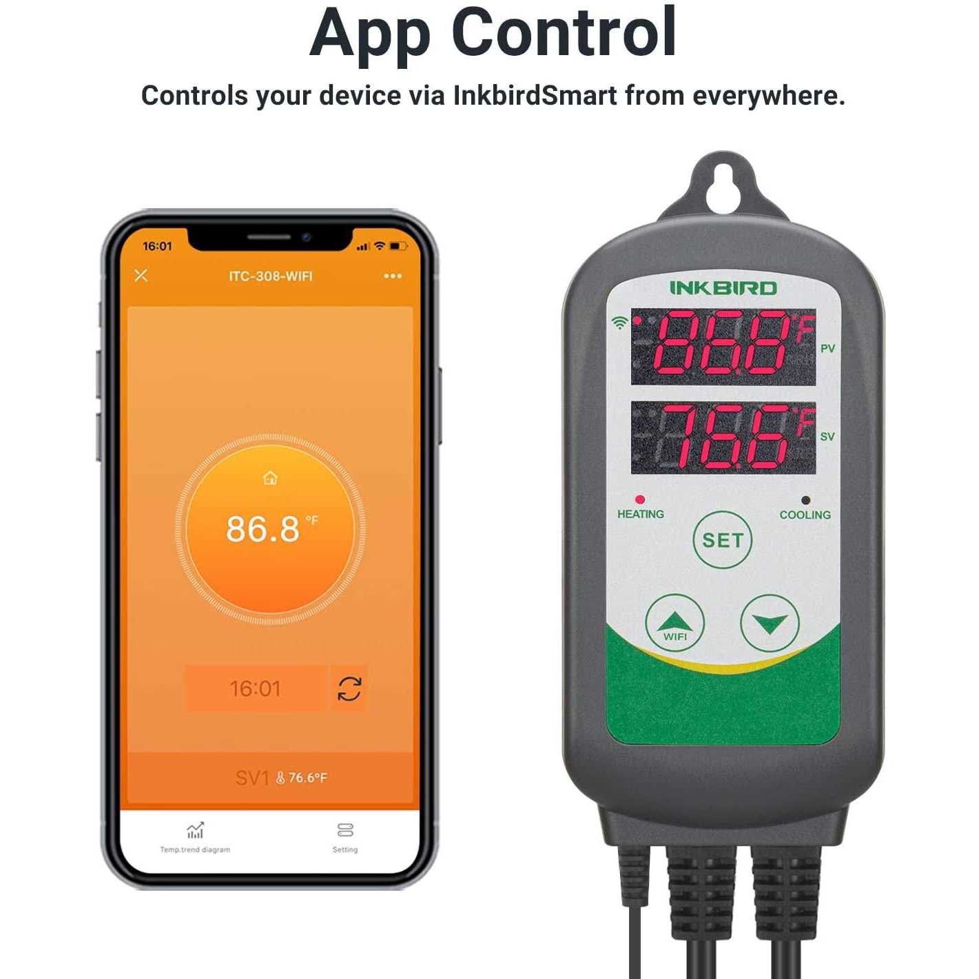 Inkbird ITC-308 Digital Temperature Controller Thermostat and - Cheap Fitting