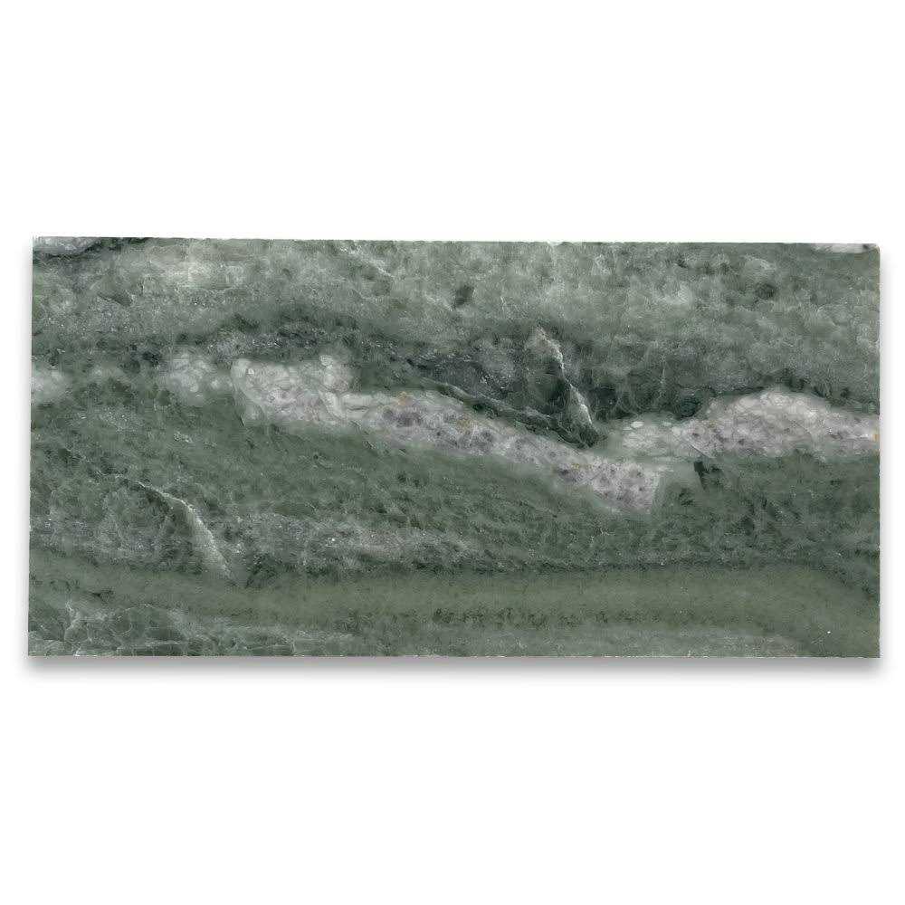 Marble Online 3×6 Subway Sagano Vibrant Green Marble Tile Polished - Cheap Fitting