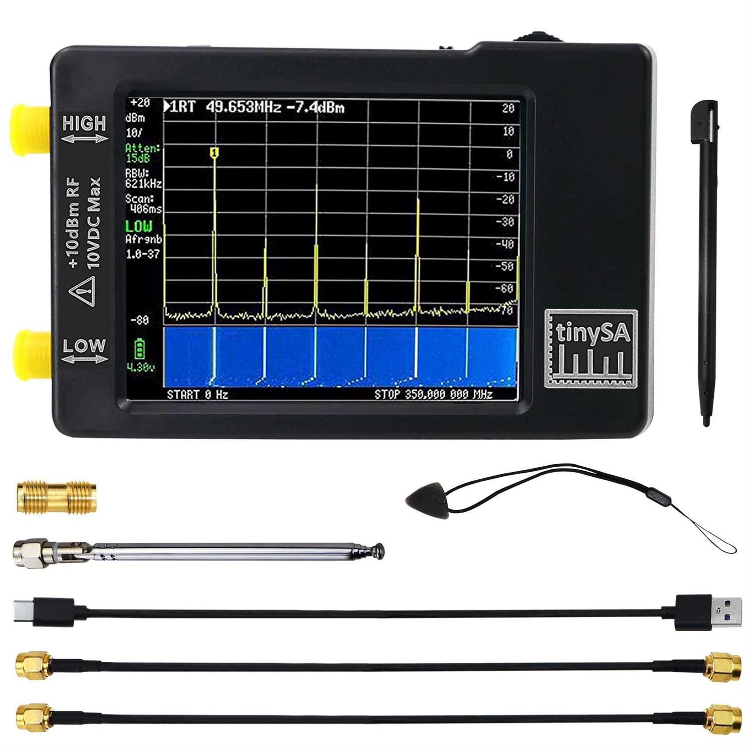 Upgraded Tinysa Spectrum Analyzer,Karagas Spectrum Analyzer Handheld,MF/hf/vhf Input for 0.1MHZ-350mhz and Uhf Input for 240mhz-960MHZ,Portable - Cheap Fitting