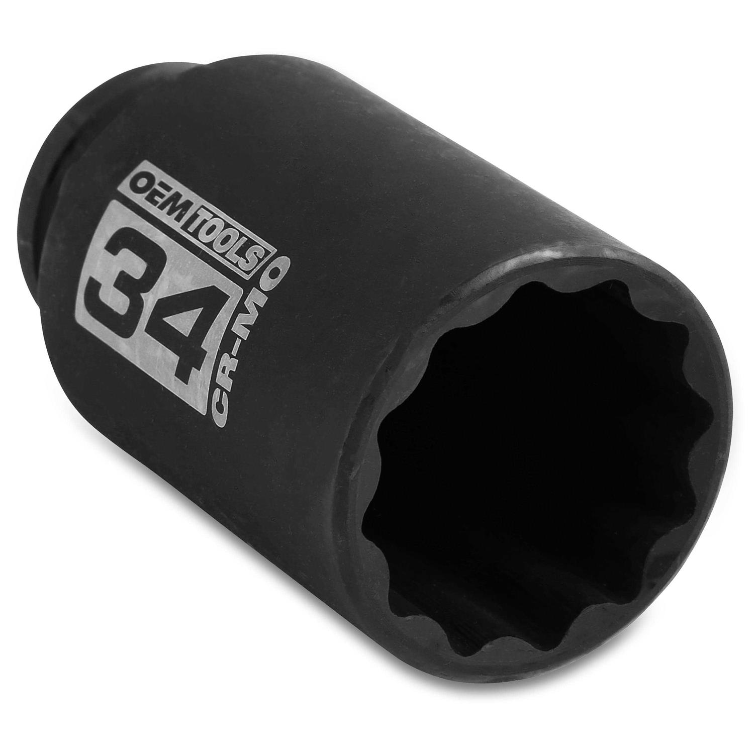 OEMTOOLS 0.50 in Drive 12-Pt 34mm Axle Nut Socket 24715 - Cheap Fitting