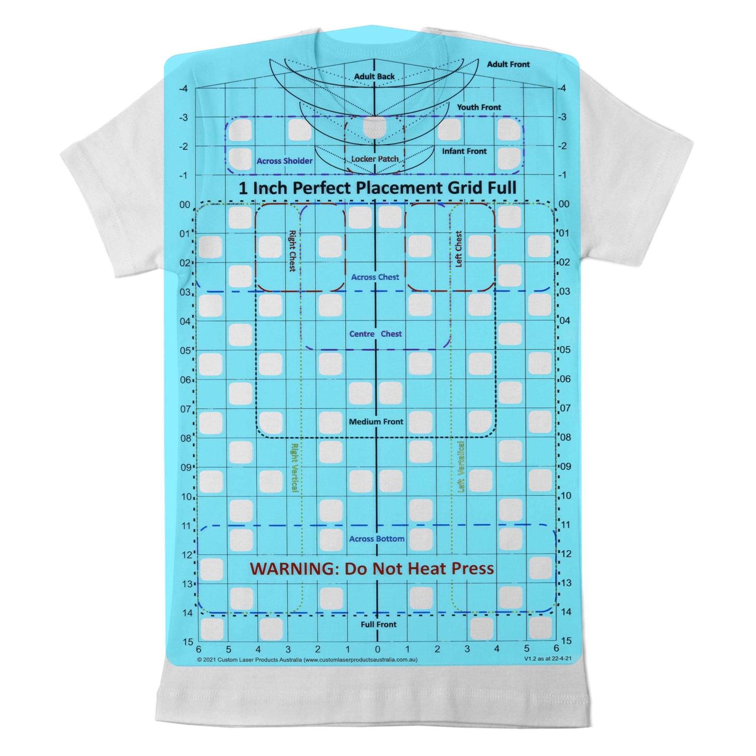 CLPA T-Shirt Ruler Alignment Tool for multiple Tshirt vinyl placement. All-in-one template to center designs on adult youth infant T Shirts - Cheap Fitting