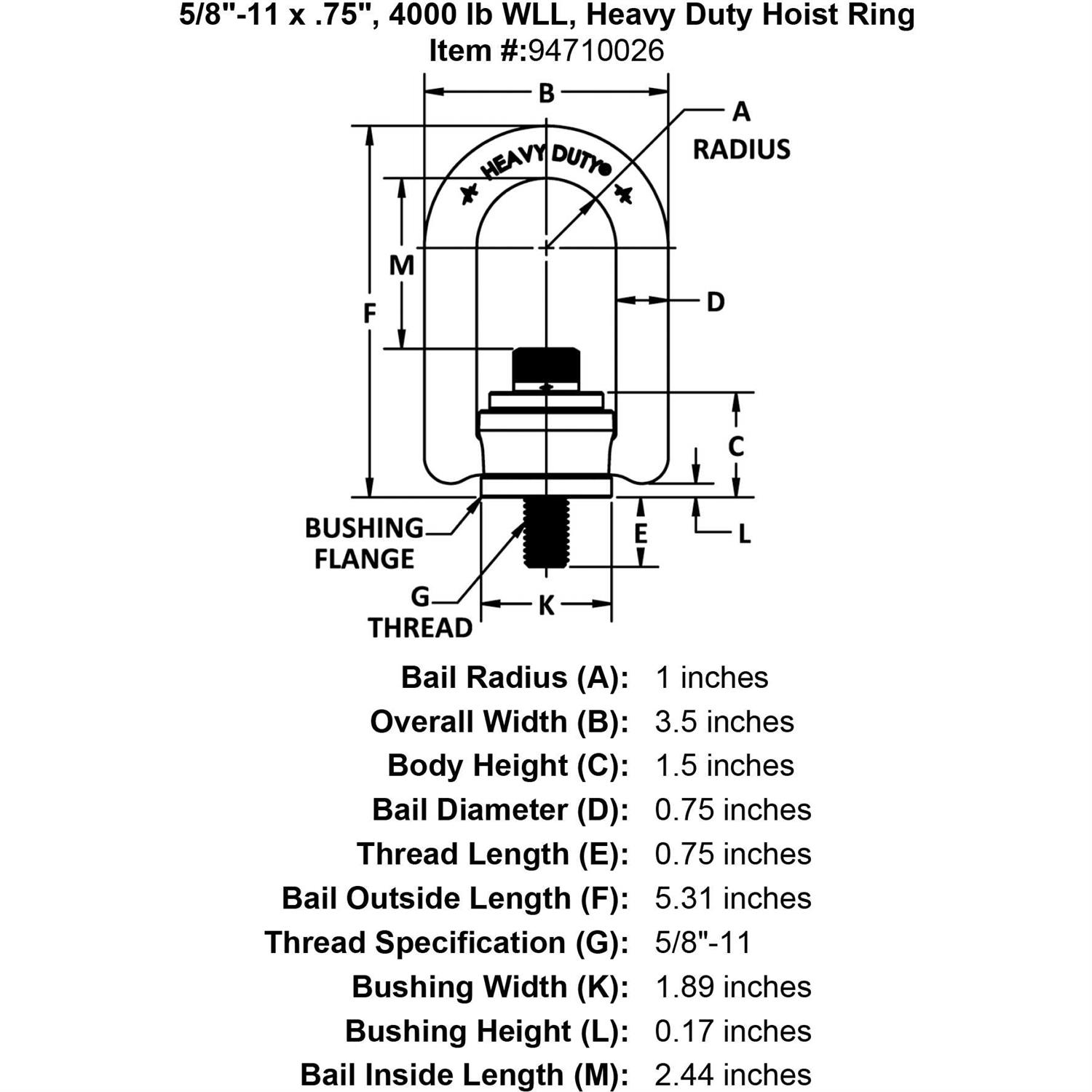 WLL Heavy Duty ADB Hoist Ring - Cheap Fitting