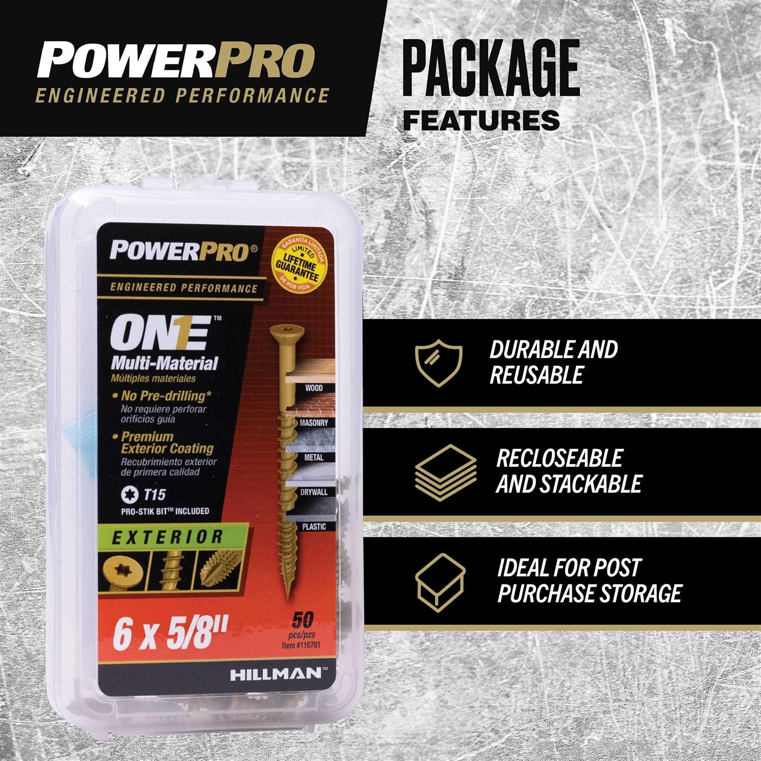 Power Pro One Exterior Flat-Head Multi-Material Screws - Cheap Fitting