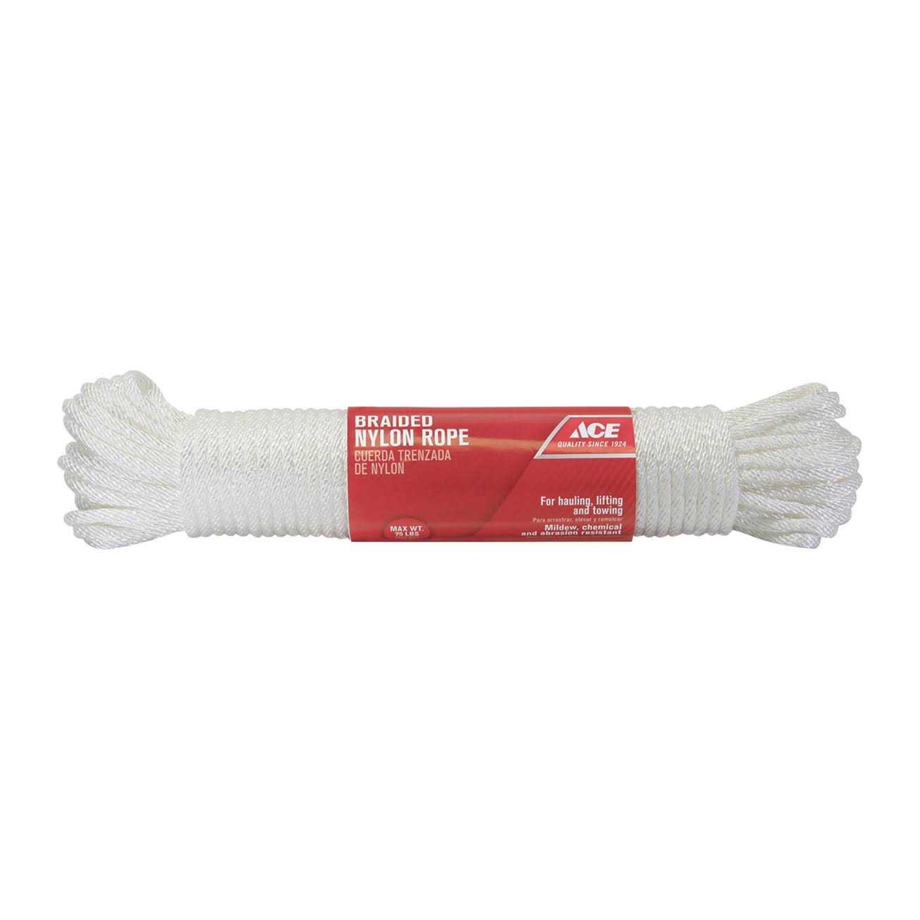 Ace White Solid Braided Nylon Rope - Cheap Fitting