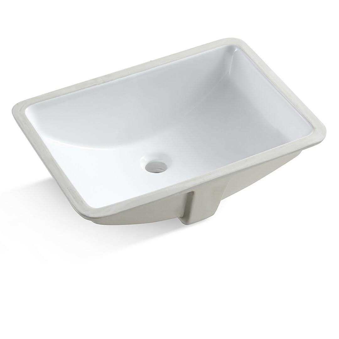 Meje #202H -18 Inch Vessel Sink Rectangle Undermount Bathroom Sink Lavatory Vanity Ceramic - Cheap Fitting