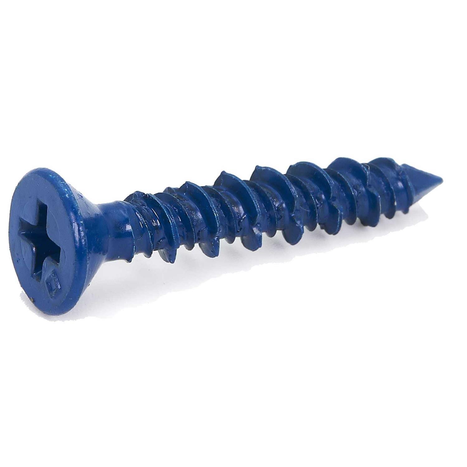 CONFAST 1/4 x Blue Flat Phillips Concrete Screw Anchor with Drill Bit for Anchoring to Masonry, Block or Brick	CONFAST 1/4 x Blue Flat Phillips Concrete Screw Anchor with Drill Bit for Anchoring to Masonry, Block or Brick - Cheap Fitting