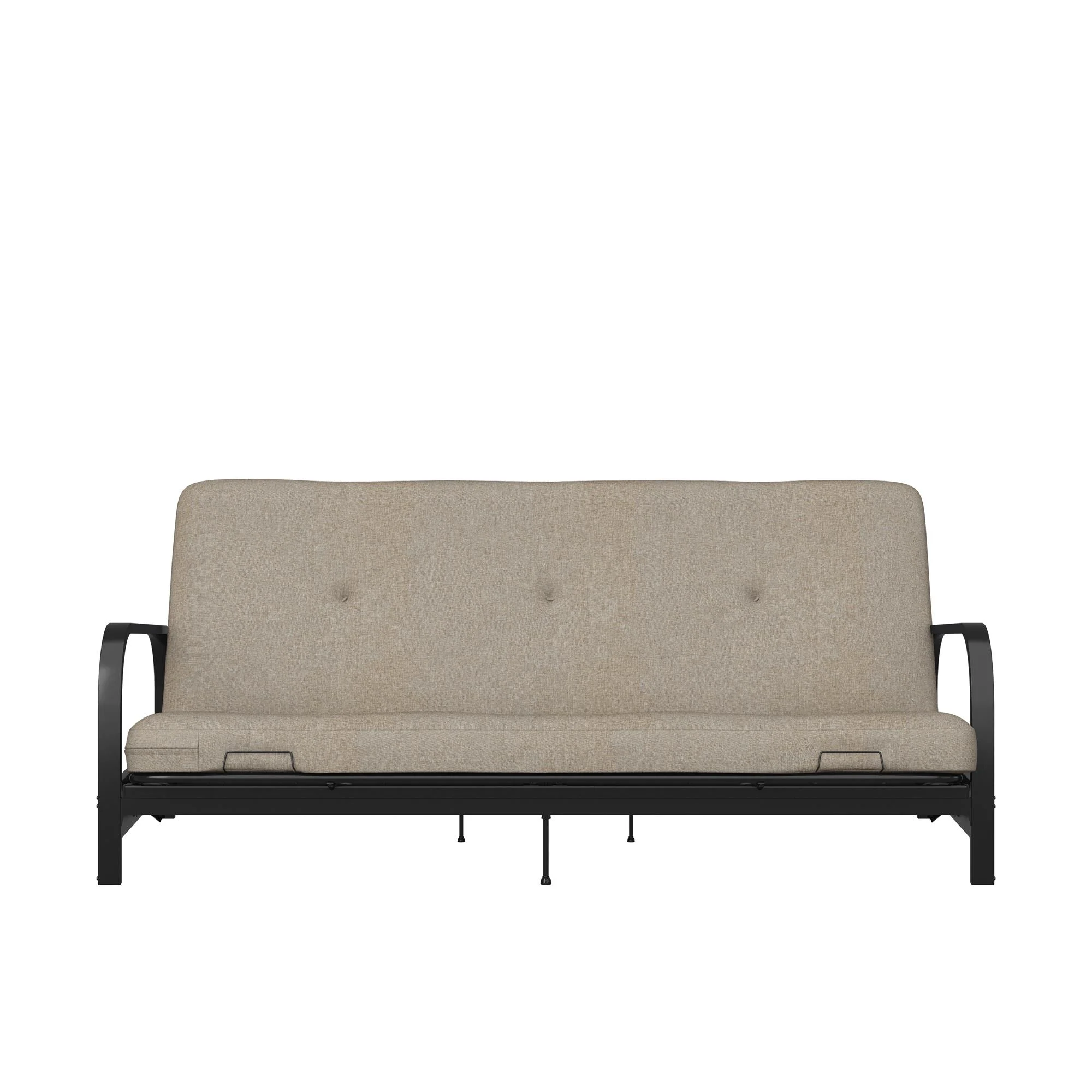 Caddie 6-Inch Futon Mattress with Tufted Cover and Recycled Polyester Fill, Full, Light Gray Linen - Cheap Fitting