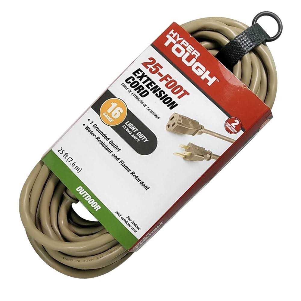 Hyper Tough 16/3 Tan for Indoor & Outdoor Use Extension Cord - Cheap Fitting