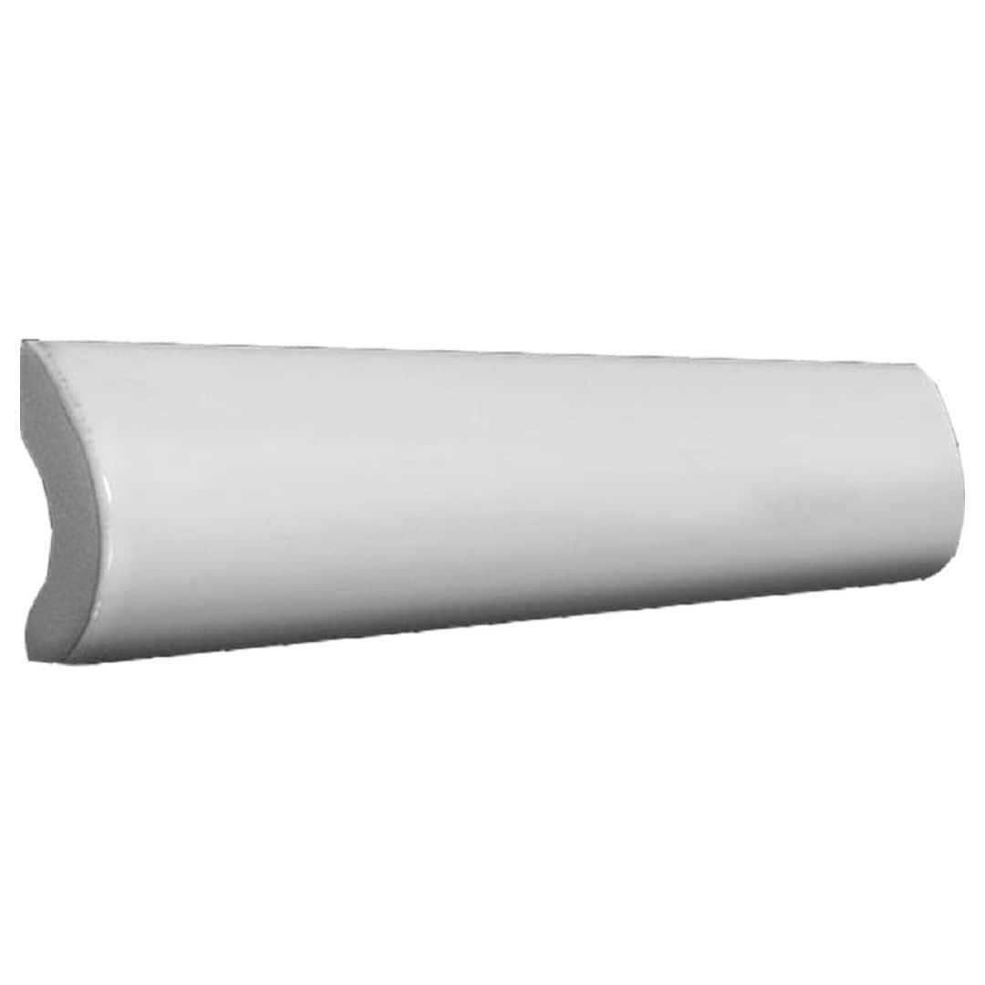 Apollo Tile Chateau 1 in. x 8 in. White Ceramic Glossy Pencil Bullnose Tile Trim - Cheap Fitting