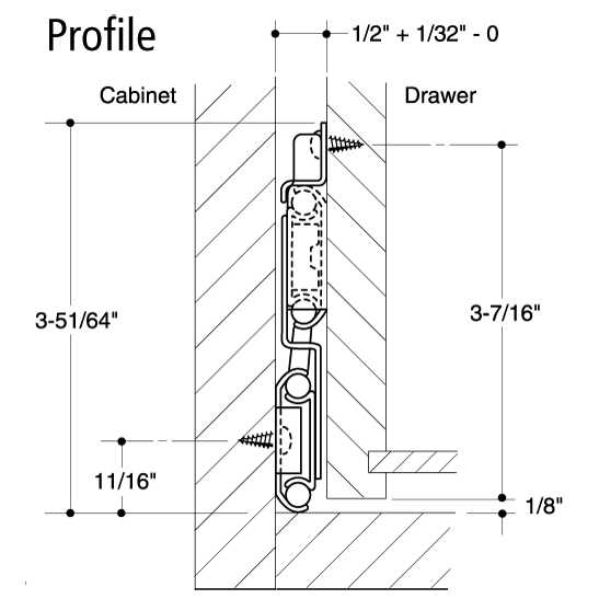 Knape & Vogt Heavy Duty File Lateral Overtravel Side Drawer Slide 8505P - Cheap Fitting