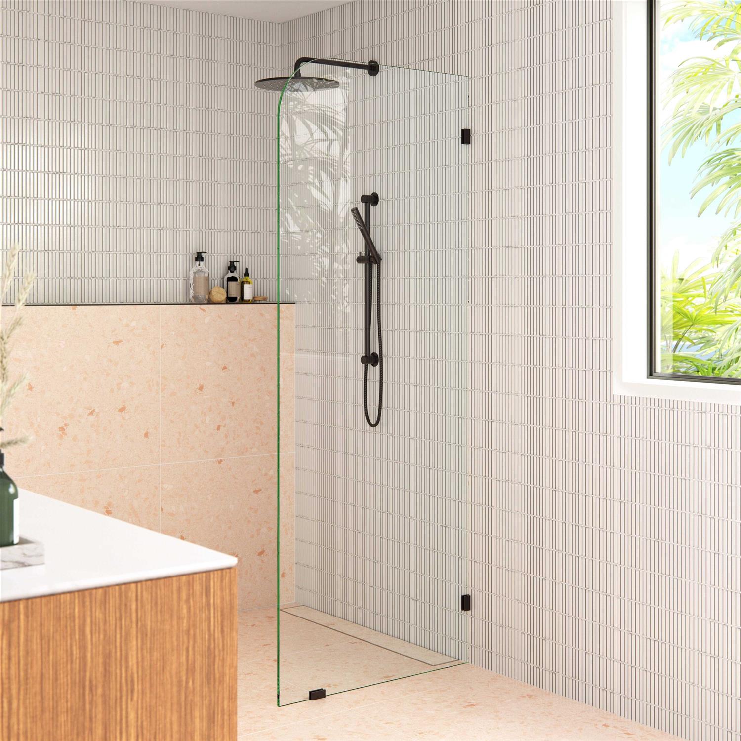 Glass Warehouse Solaris 78-in Frameless Fixed Shower Door GW-F-RAD - Cheap Fitting