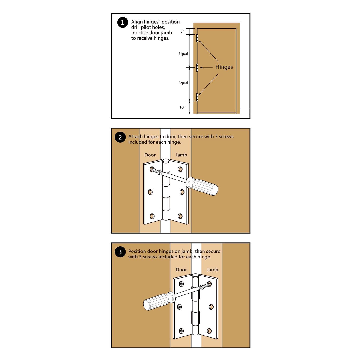 ReliaBilt 2-1/2-in Zinc Mortise Door Hinge 20383ZCBLG - Cheap Fitting