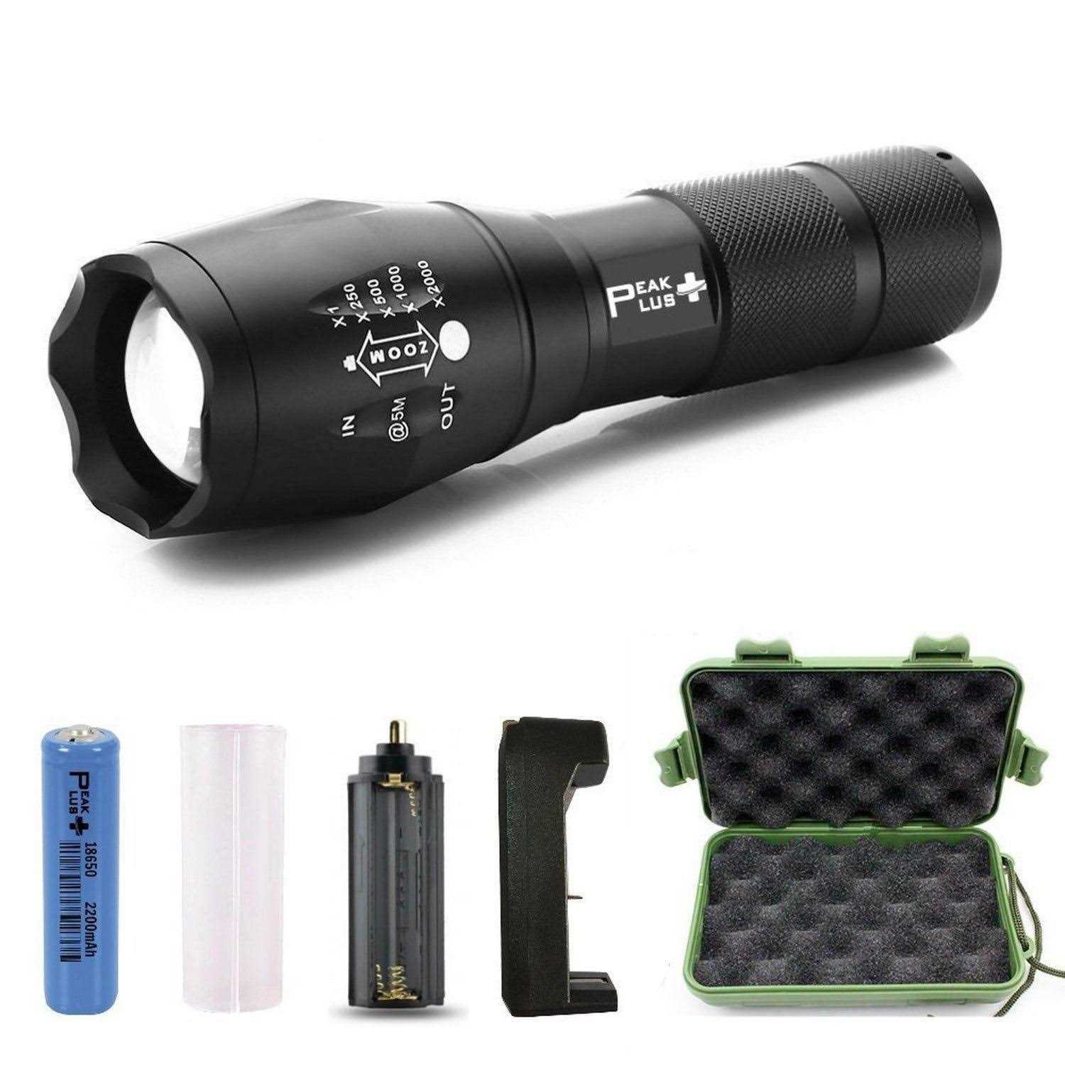 PeakPlus Rechargeable Tactical Flashlight LFX1000 High Lumens LED - Cheap Fitting