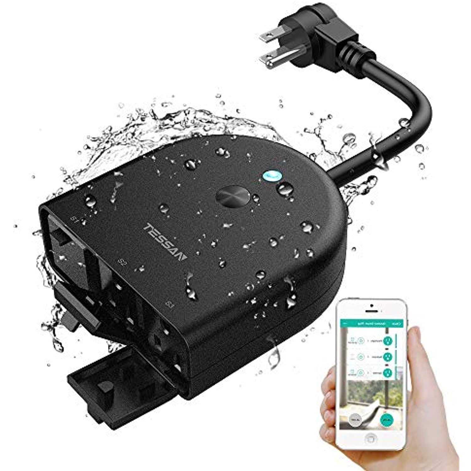 Outdoor Smart Plug TESSAN Wifi Smart Outlet Switch with 3 Individual Sockets 07FJ6PC6C - Cheap Fitting