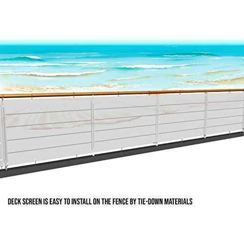 E&K Sunrise 3′ x Balcony Privacy Fence Screen Cover with Zip Ties Outdoor Screen Fence UV Protection for Deck Patio Backyard Apartment Pool - Cheap Fitting