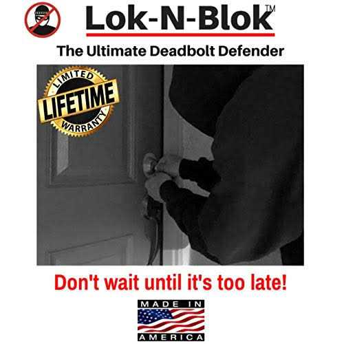 Lok N Blok Portable Door Lock Deadbolt Device No Tools Required for Maximum Deadbolt Protection Key Bumping Proof Guard Defender Home Apartment and - Cheap Fitting