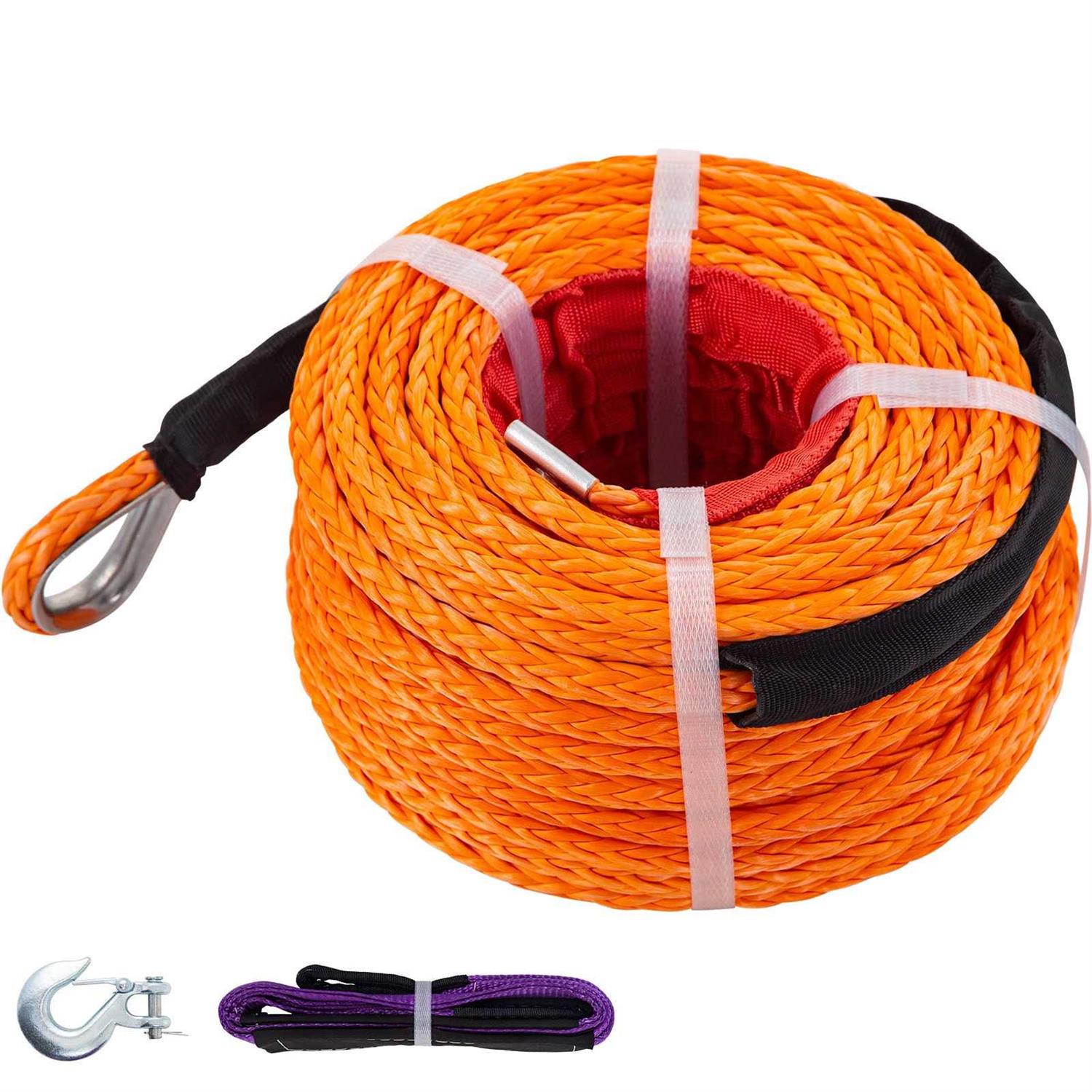 VEVOR Synthetic Winch Rope 100ft Winch Cable with G70 Hook Working Strength - Cheap Fitting