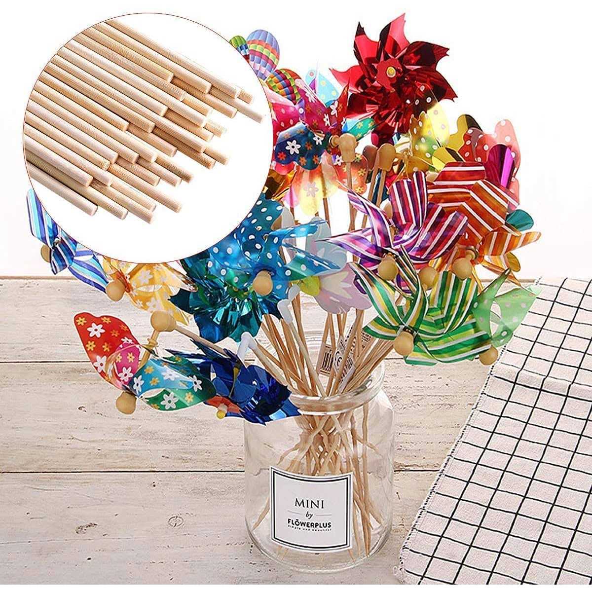 HOPELF Dowel Rods Wood Sticks Wooden Dowel Rods 1/4 x Unfinished Bamboo Sticks - Cheap Fitting